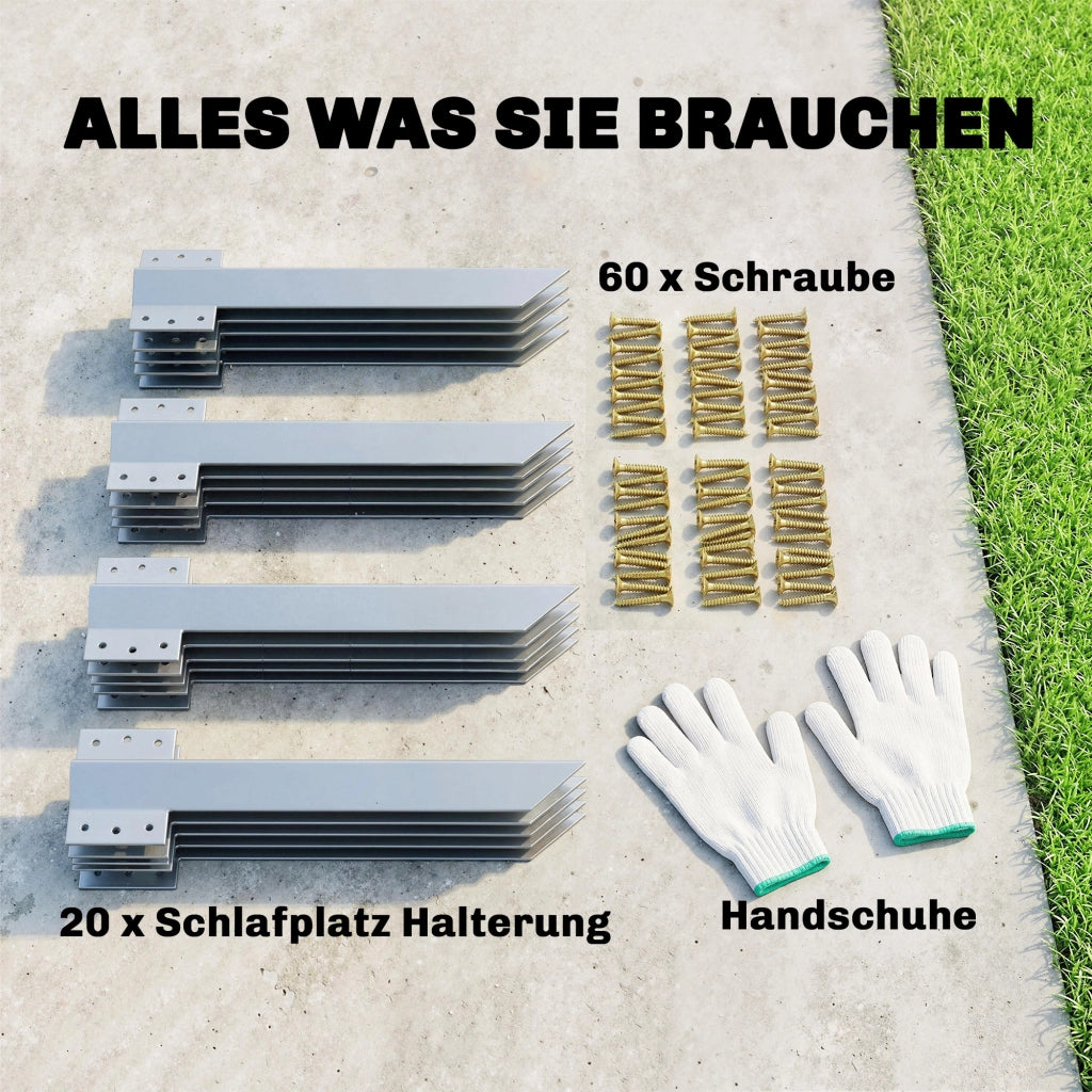 Set 20 Supporti per Traversine Ferroviarie ¨C Xylo ¨C Metallo con Viti e Guanti
