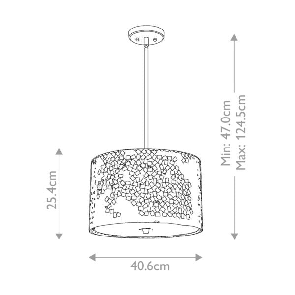 Lampada a sospensione Confetti argento anticato 3xE27 Quoizel
