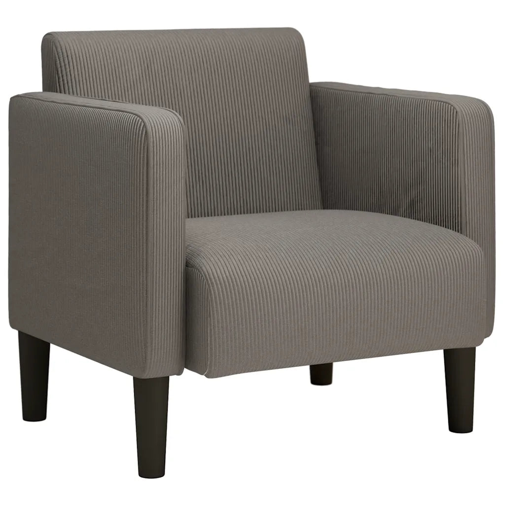 Divano Sedia con Braccioli Grigio Chiaro 54 cm Tessuto a Coste 4100515