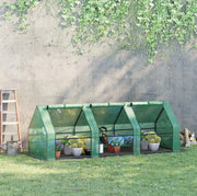 Serra per piante verde 270 x 90 x 90 cm in acciaio
