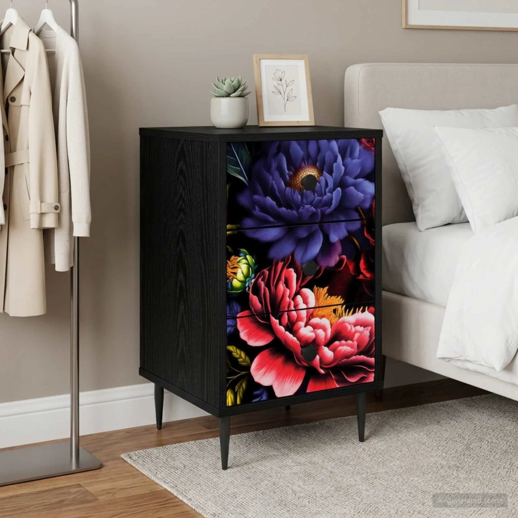 Armadio da Notte KIEL Rovere Nero 36 x 33 x 61 cm 8007337