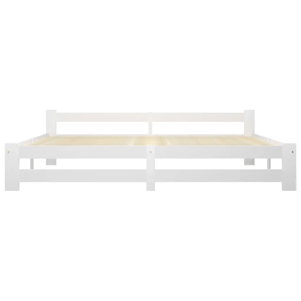 Giroletto senza Materasso Bianco 200x200 cm Legno Massello Pino 322004