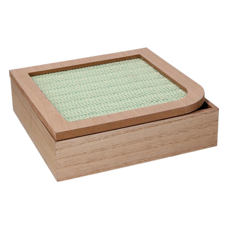 Scatola portathe legno marrone quadro cm 20x20h6