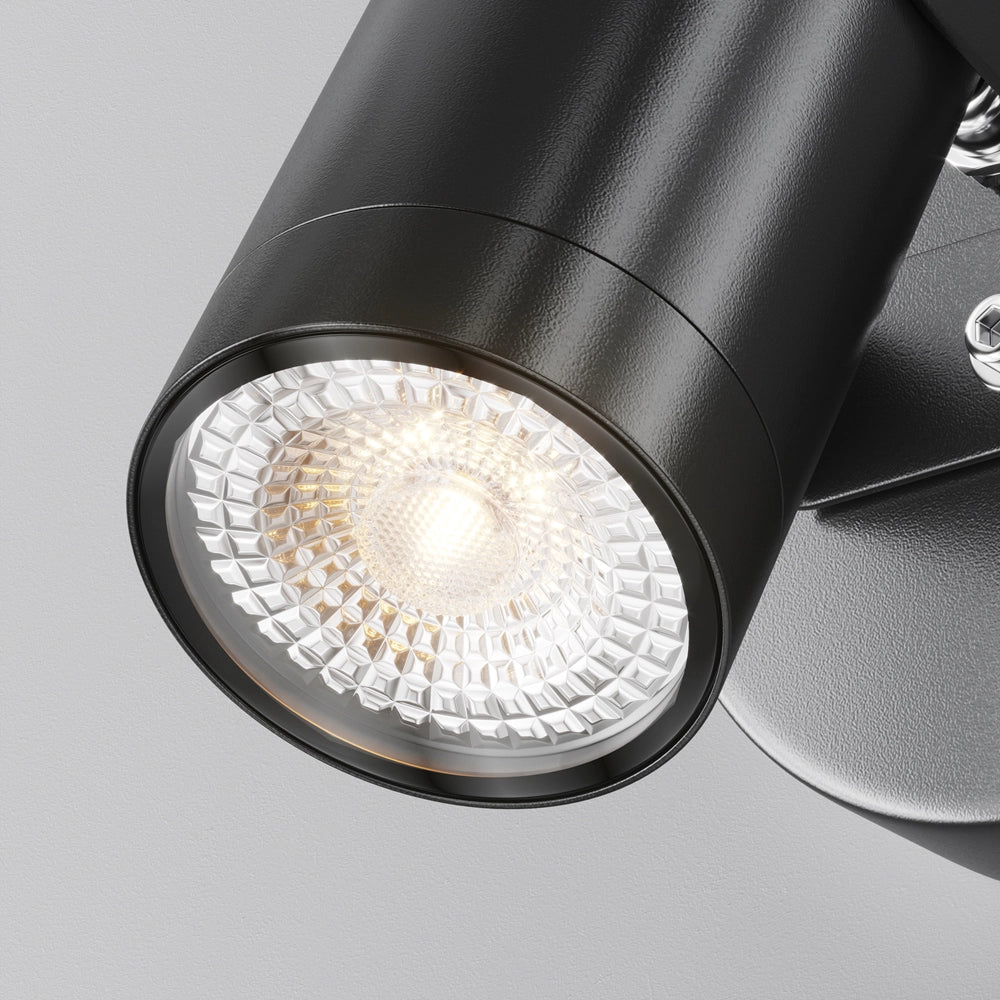 Lampada Da Parete Moderna Da Esterno Alluminio Nero 1 Luce Gu10 50W Ip65