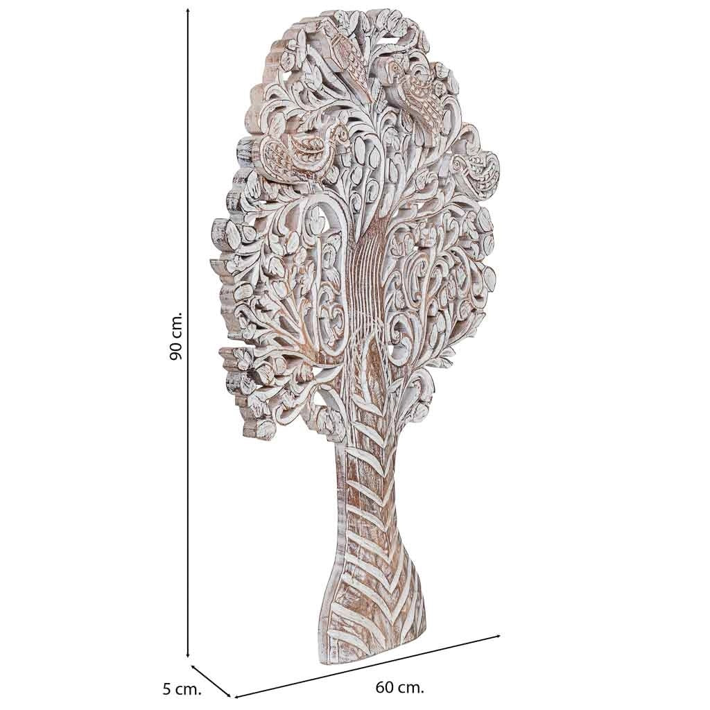 Pannello in legno d'albero bianco invecchiato 60x5x90 cm