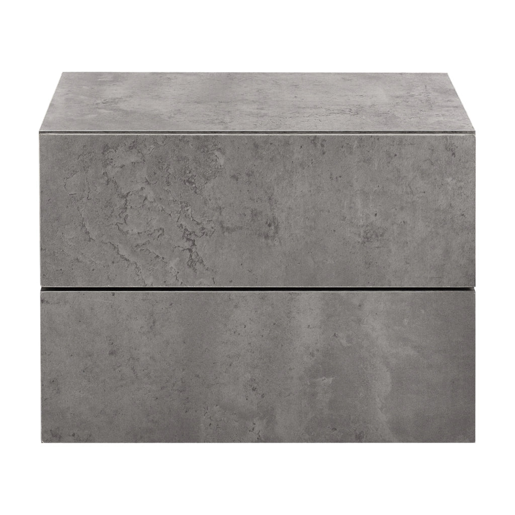 Comodino da Parete Ampfing con 2 Cassetti 40x29x30 cm Effetto Cemento [en.casa]