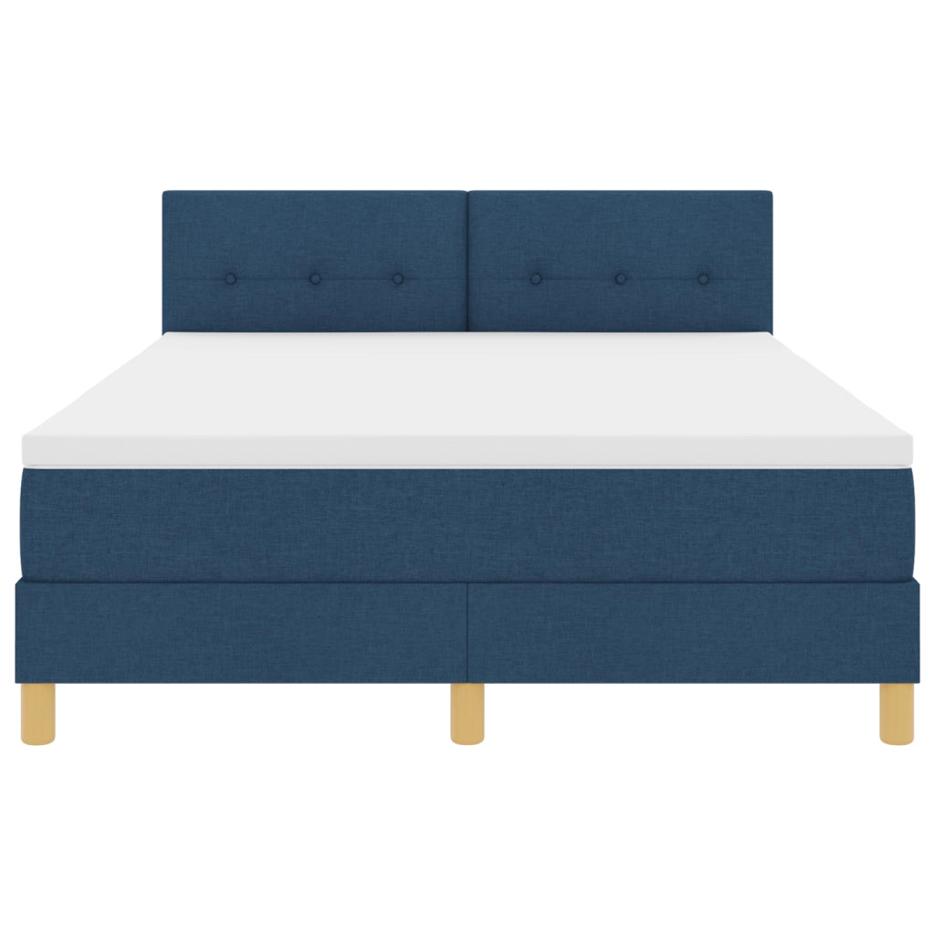 Letto Box Spring con Materasso Blu 160x200 cm Tessuto