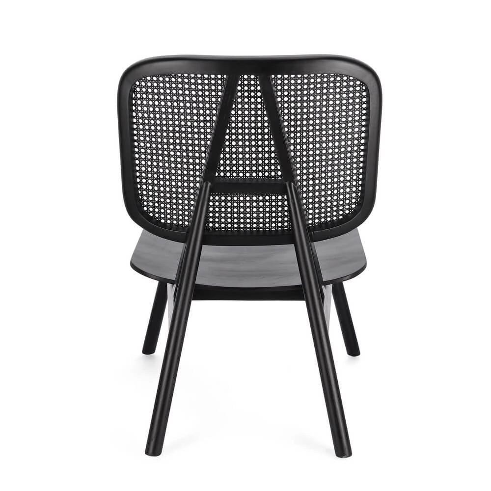 Poltrona Lounge in Legno Teak con Schienale in Rattan Intrecciato - ELOISE