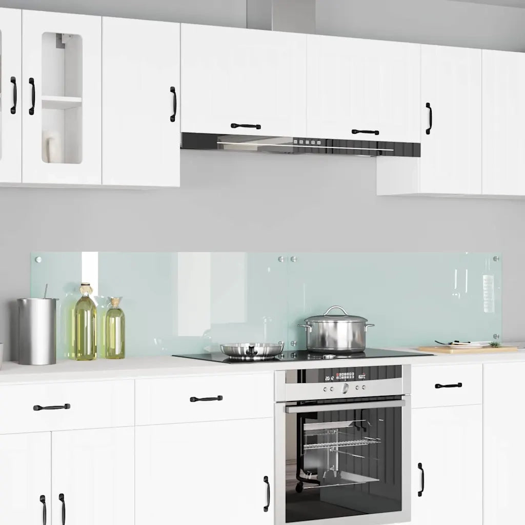 Schienale da cucina 2 pcs Bianco 110 x 40 cm vetro temperato 3415482