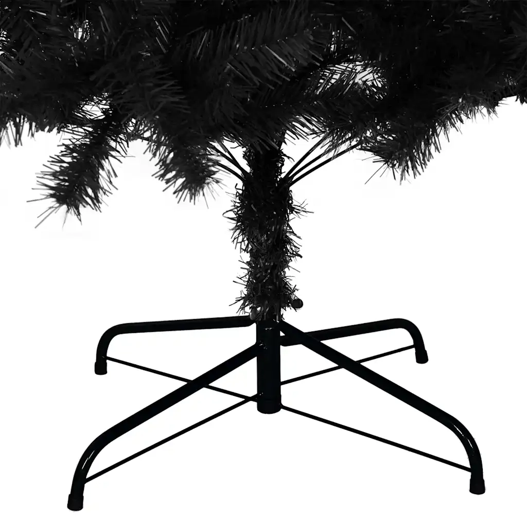 Albero di Natale | Decorazioni natalizie Artificiale Sottile con Base Nero 180 cm PVC