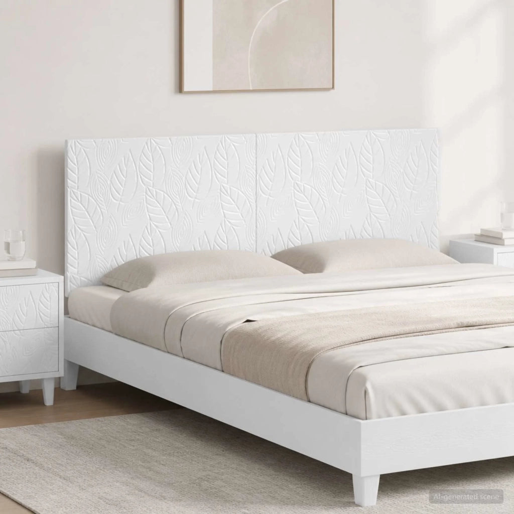 Testiera da Muro DELFT Bianco Lucido Legno ingegnerizzato 897179