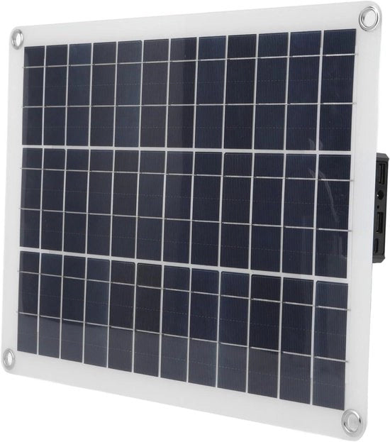 Pannello solare 15W 12V a silicio monocristallino con porta USB IP65 impermeabile per ricaricare ventilatori camper.