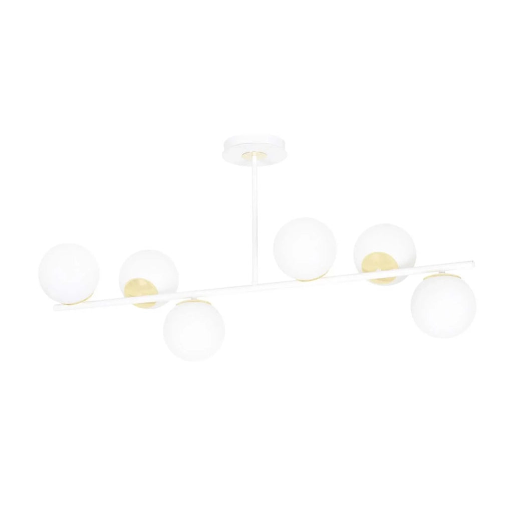 Plafoniera Contemporaneo Vishnu Acciaio Bianco Oro 4 Luci E14 Ip20