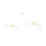 Plafoniera Contemporaneo Vishnu Acciaio Bianco Oro 4 Luci E14 Ip20