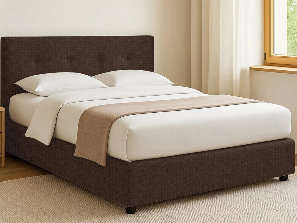 Chichester, Letto Singolo Sfoderabile Made in Italy, Marrone