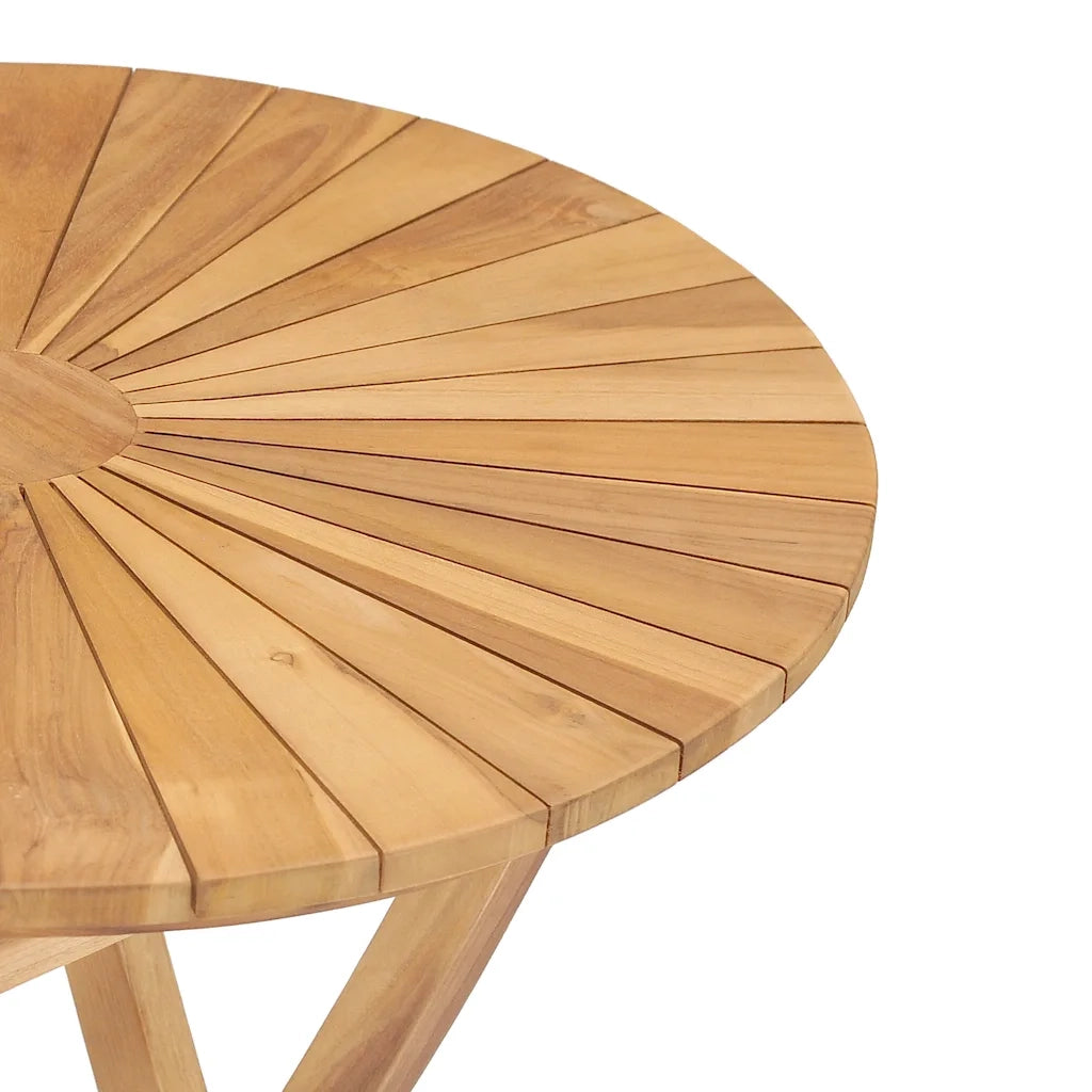 Tavolo da Giardino Pieghevole Ã˜  60 cm Legno Massello di Teak cod mxl 34285