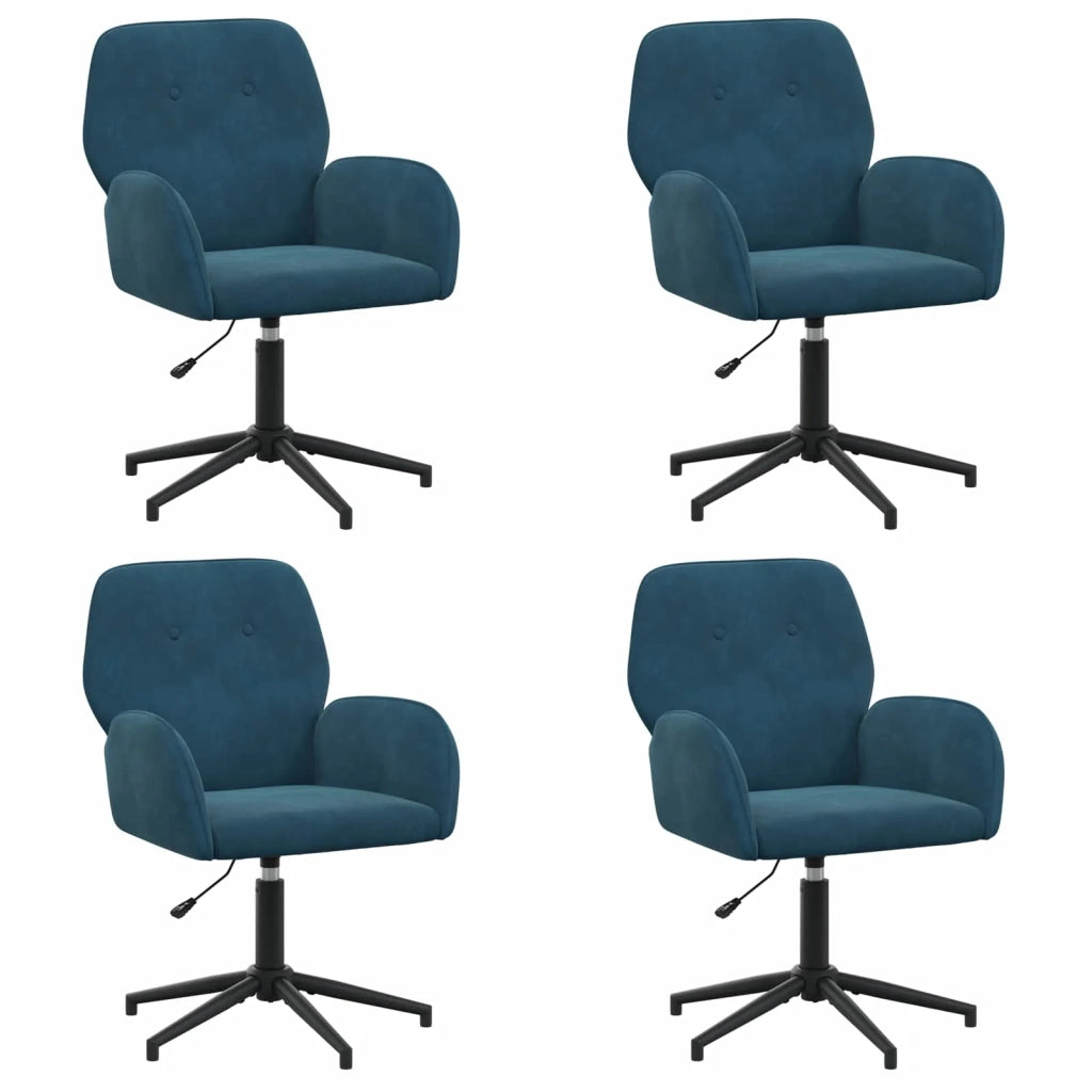 Sedie da scrivania girevoli 4 pz 54 x 55 x 90 cm Blu 3428336