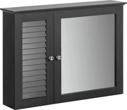 Cassa da bagno - Comodino con porta specchio - Armadio da bagno - Dresser da bagno - Grigio antracite - 65 x 15 x 49 cm