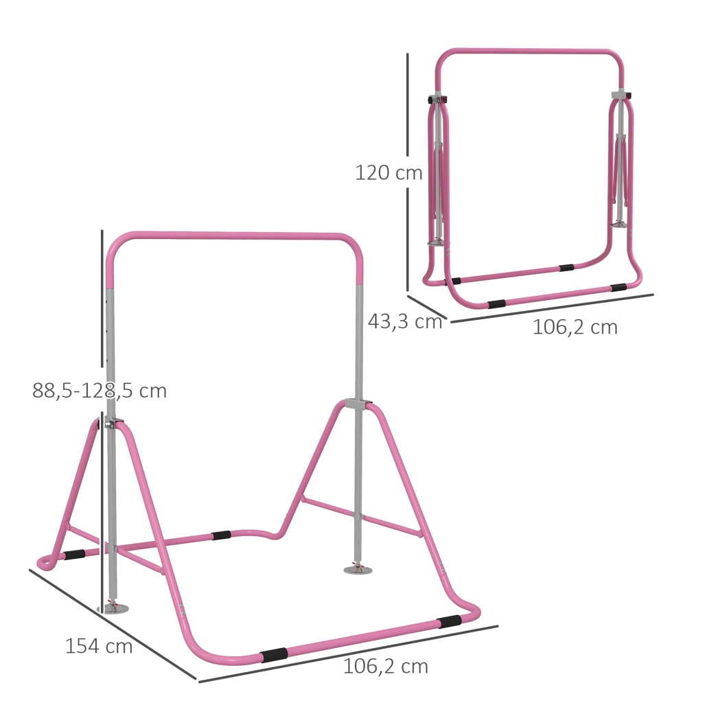 Barra Pieghevole per Ginnastica Artistica ¨C zephmum ¨C Altezza Regolabile, Rosa