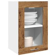 Mobile Pensile “Lyon” Vetro Legno Antico 40x31x60 cm 856098