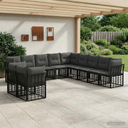 Set di divani da esterno Nero Poliestere 3437507