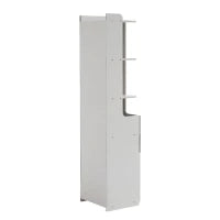 Libreria alta con ante a L e ampio spazio di archiviazione, 45 x 40 x 184 cm, Bianco