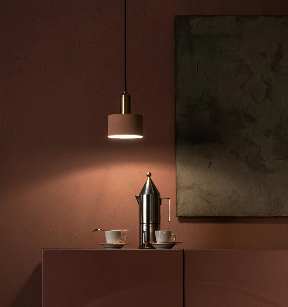 Lampada a Sospensione 13x13xH150 cm in Metallo Sirio Rosa Opaco