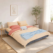 Letto matrimoniale 160x200 cm in tessuto e metallo, grigio
