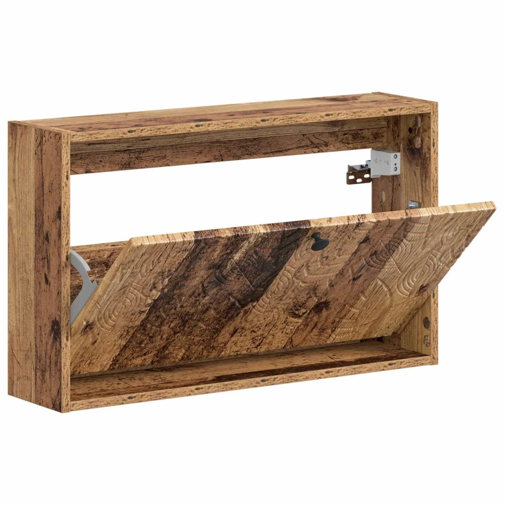 Mobiletto per Scarpe da Muro DELFT 71 x 17 x 43 cm Legno antico 897073