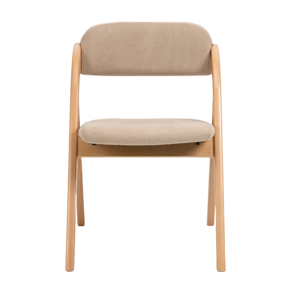 Set di 2 sedie pieghevoli imbottite con rivestimento sfoderabile in legno khaki