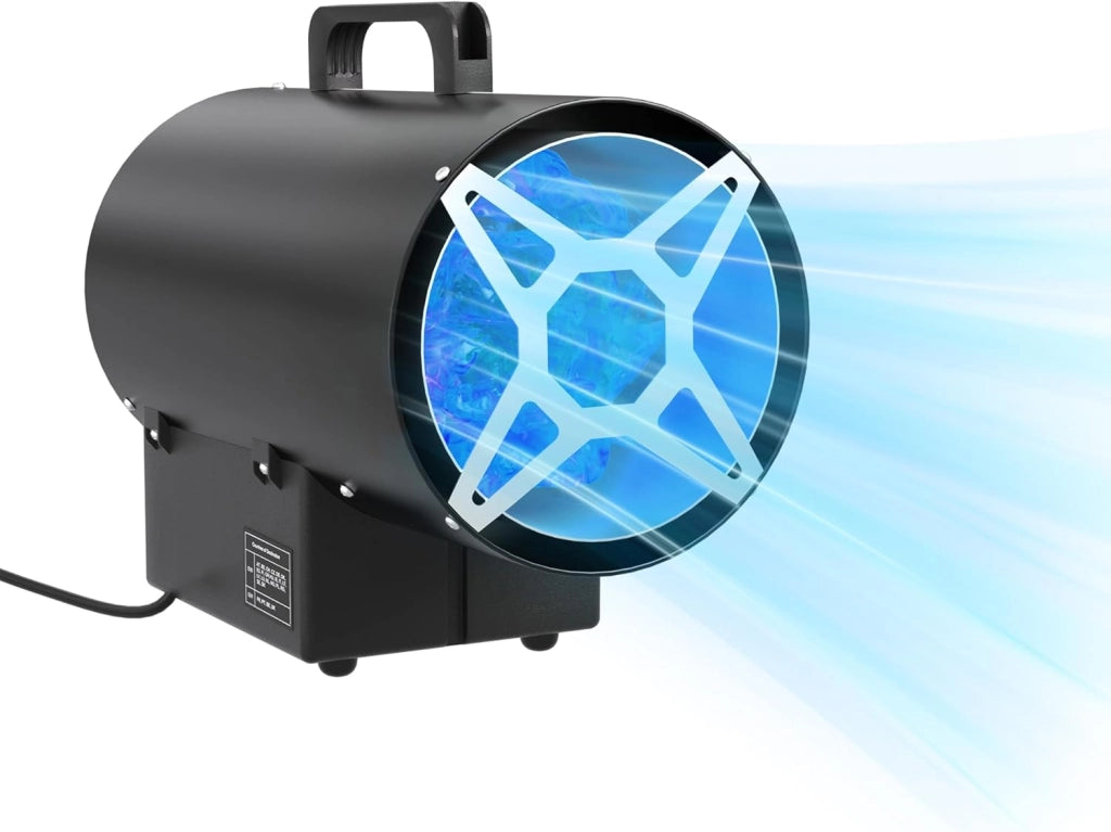 Ventola di riscaldamento a gas da 30 KW per interni in acciaio inox, riscaldamento a gas, con tubo di collegamento e regolatore di pressione del gas, per una superficie efficace 450 m²