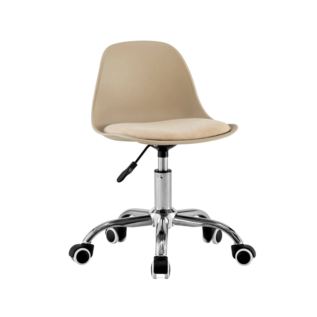 Sedia da ufficio per bambini regolabile con ruote regolabile, beige