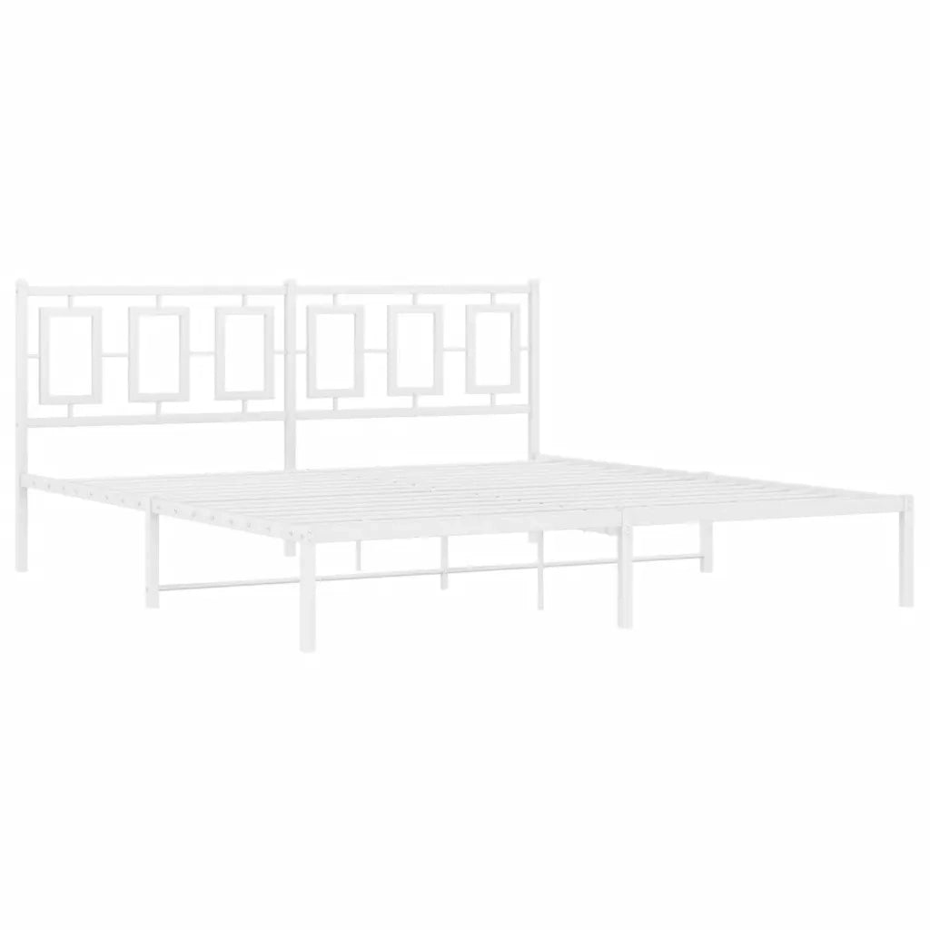 Giroletto con Testiera Metallo Bianco 183x213 cm