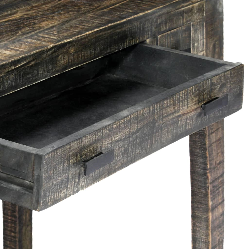 Scrivania tavolo postazione di lavoro mobile per computer studio 110 x 50 x 75 cm legno massello di mango nero 02_0023896