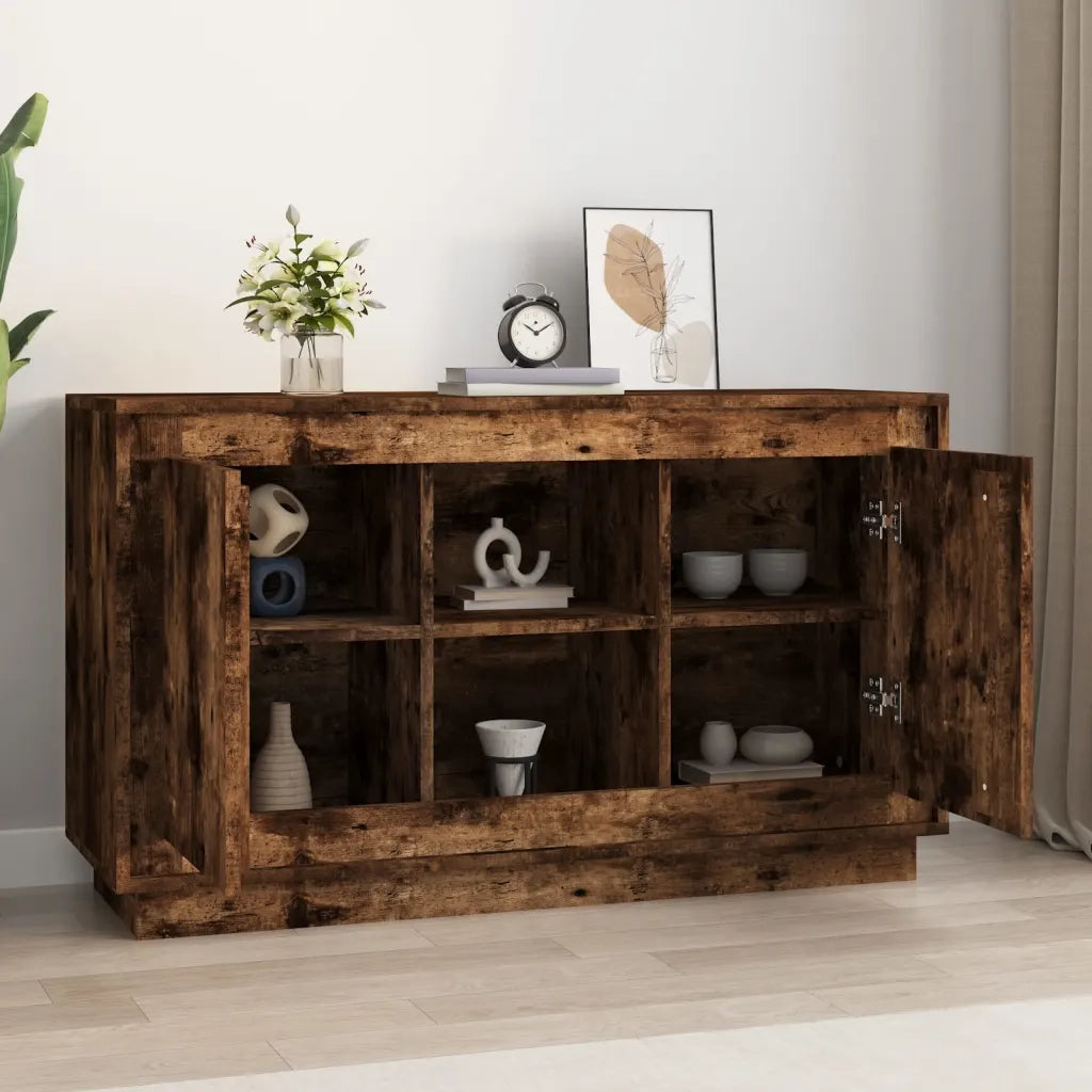 Credenza | Madia | Buffet da pranzo | Armadio da pranzo Rovere Fumo 102x35x60 cm in Legno Multistrato