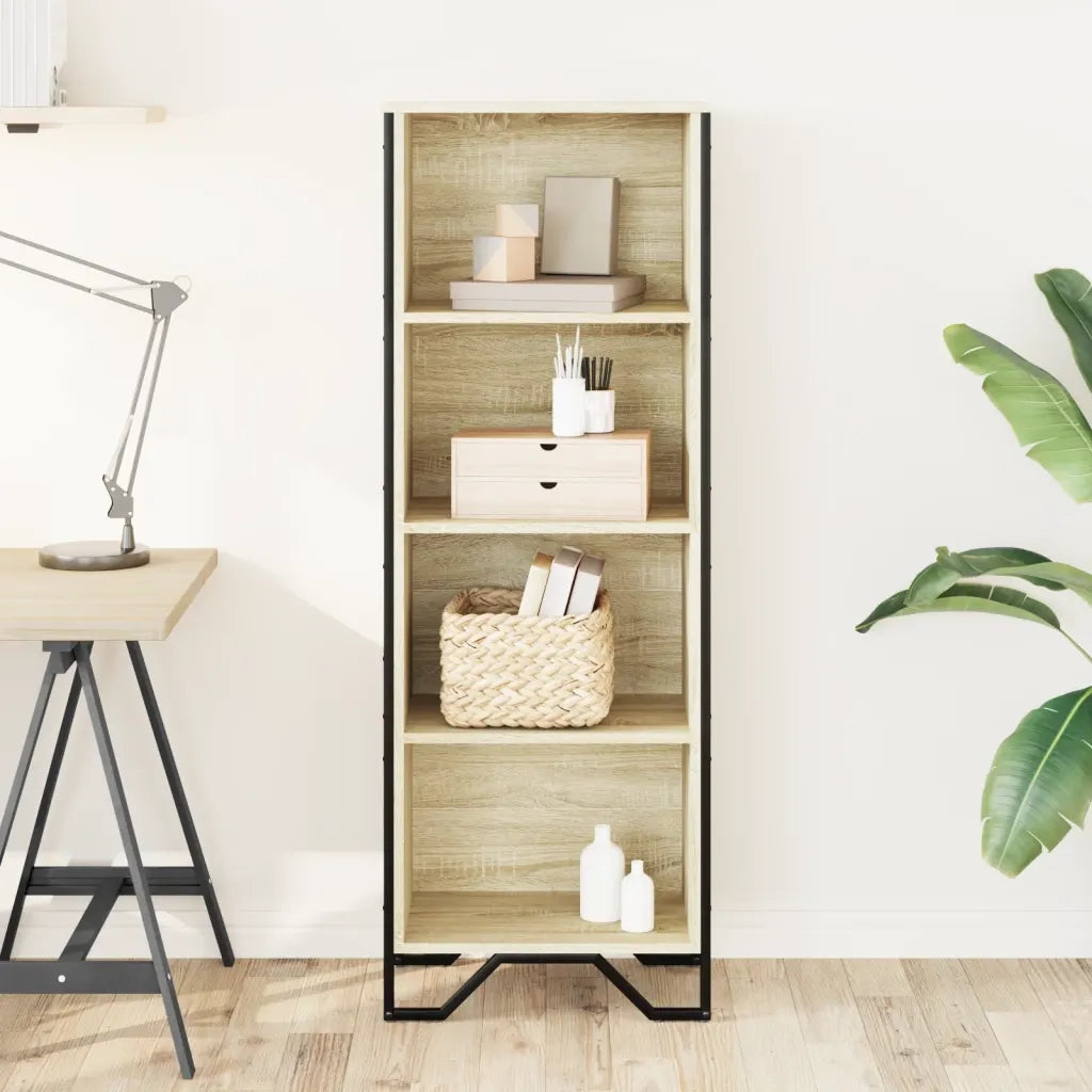 Libreria-Scaffale per Libri-Mobile di Stoccaggio Rovere Sonoma 50x31x137,5 cm in Truciolato