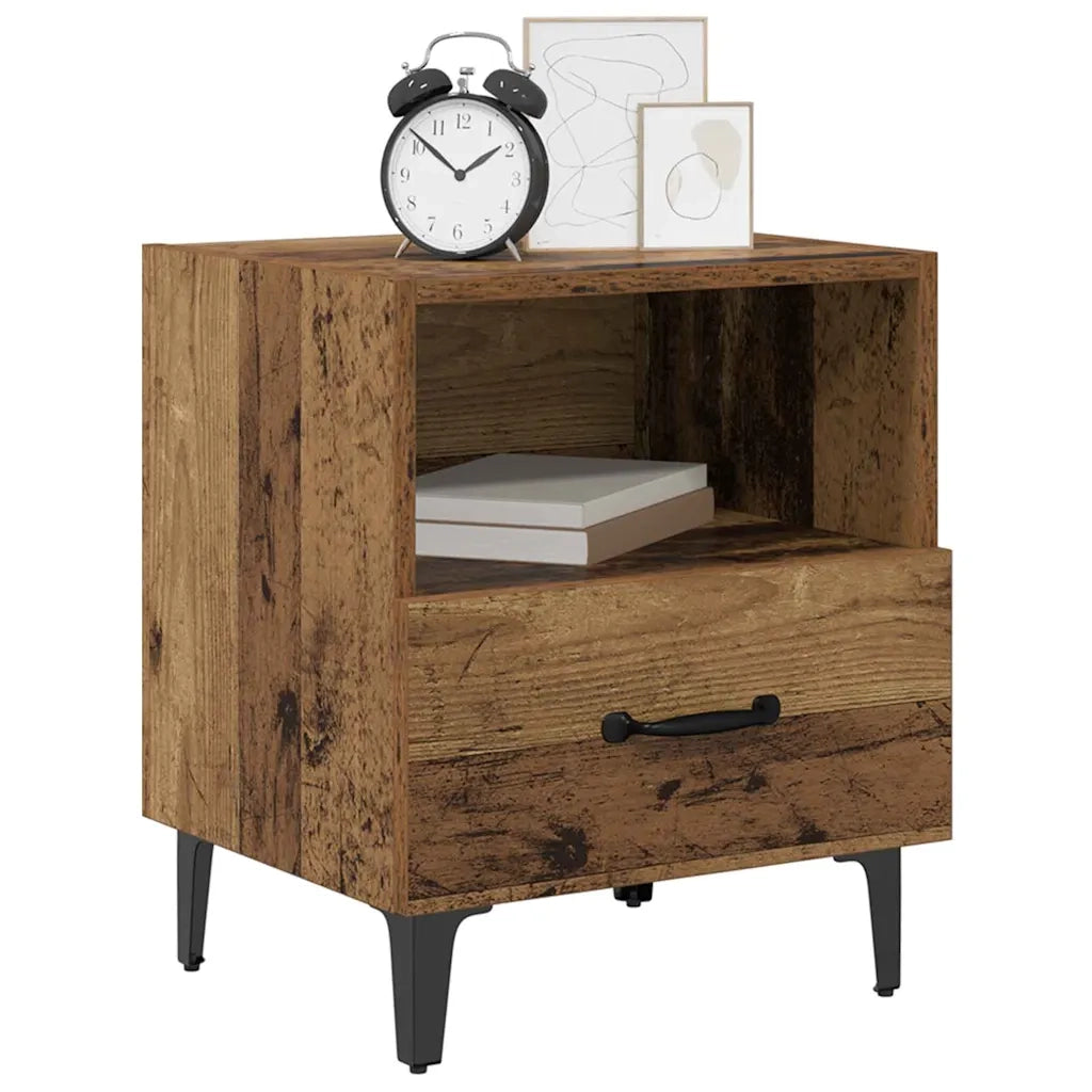 Armadio da Notte con cassetto Legno vecchio 40 x 35 x 47,5 cm