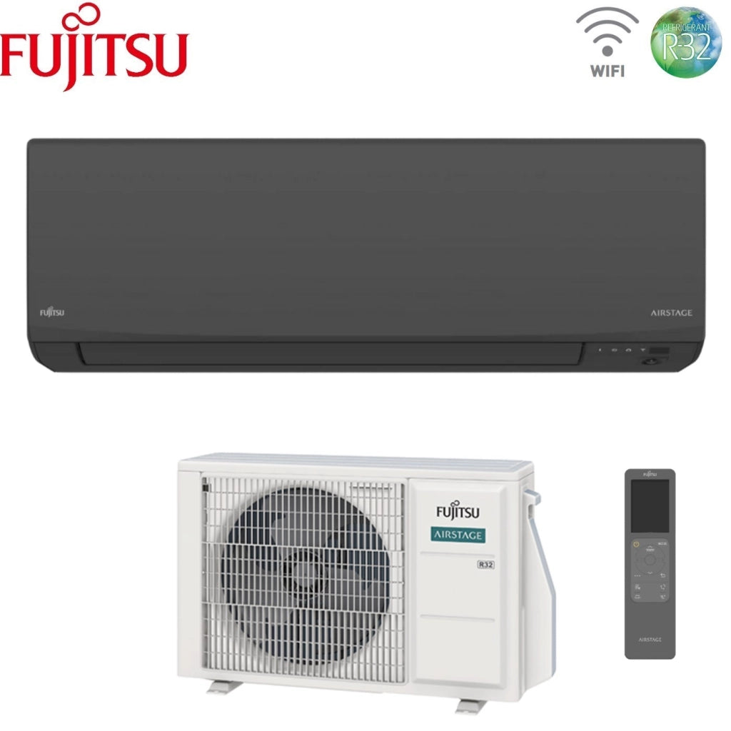 Condizionatore Fujitsu KJ Black 9000 Btu ASEH09KJCALB R-32 Wi-Fi Integrato