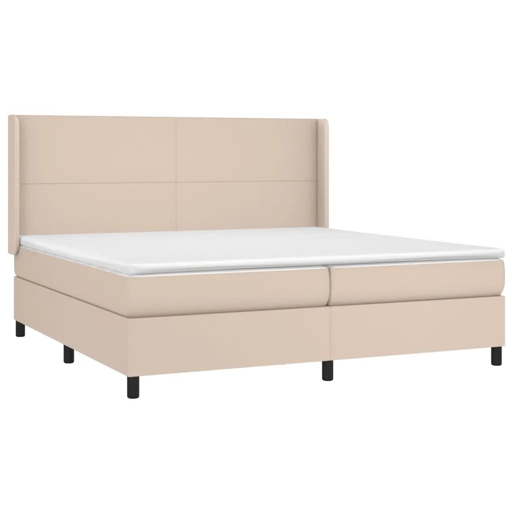 Giroletto a Molle con Materasso Cappuccino 200x200cm Similpelle 3132404