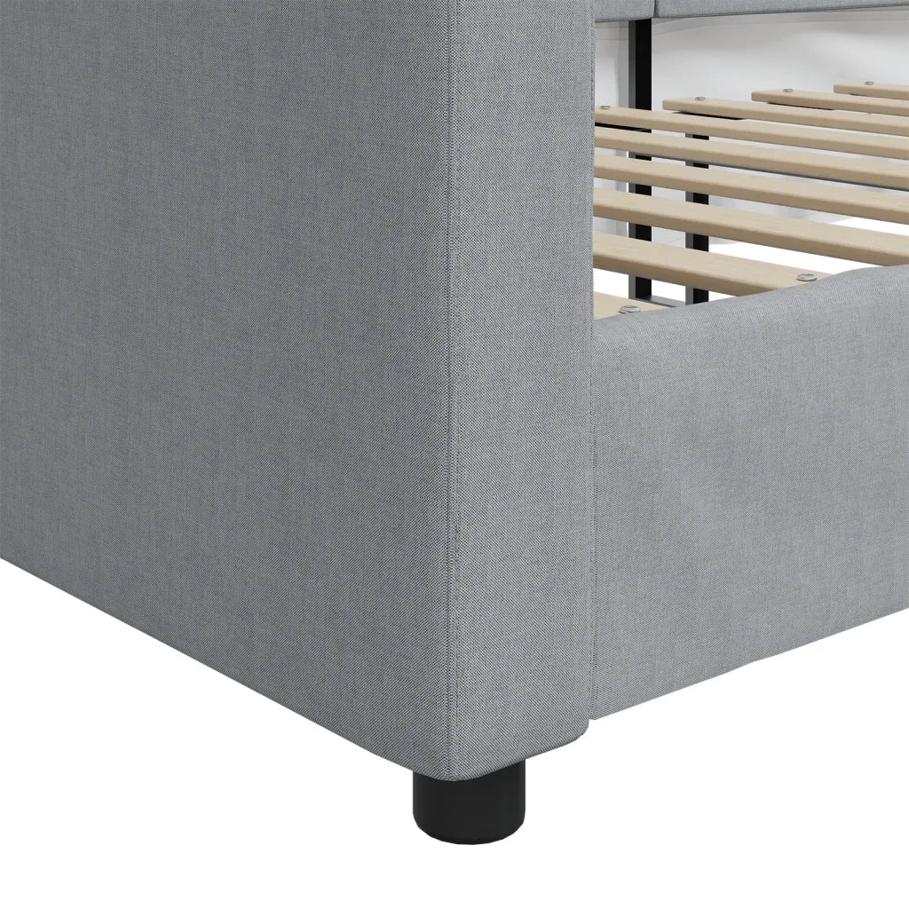 Letto singolo | Letto per adulti | Letto da Giorno Grigio Chiaro 80x200 cm in Tessuto