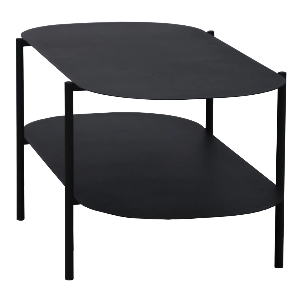 Tavolino in acciaio 112 x 62 x 41 cm nero opaco 03_0008436