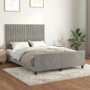 Giroletto senza Materasso-Struttura Letto Grigio Chiaro 140x200 cm Velluto 443764
