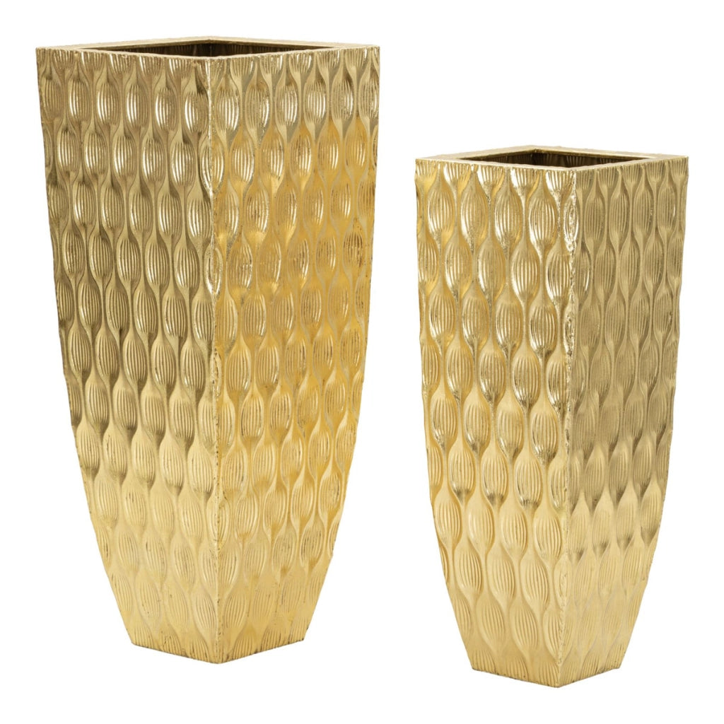 Set di 2 vasi decorativi Glam con finitura dorata