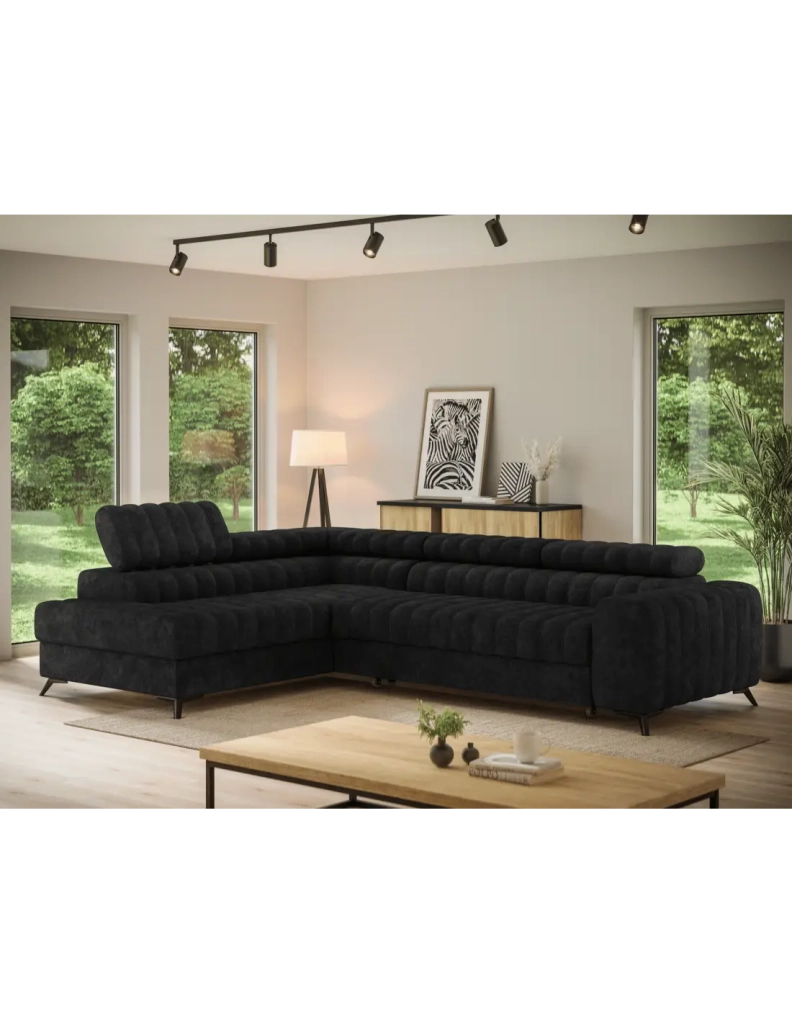 Divano ad angolo collezione KANEDOJO colore Nero