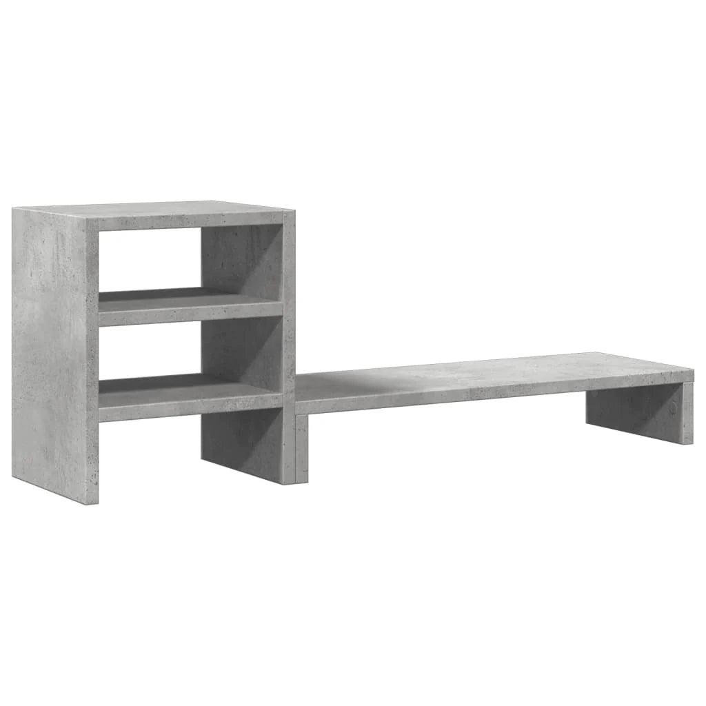 Supporto per monitor mobile da scrivania e organizer per ufficio legno composito grigio 02_0044955