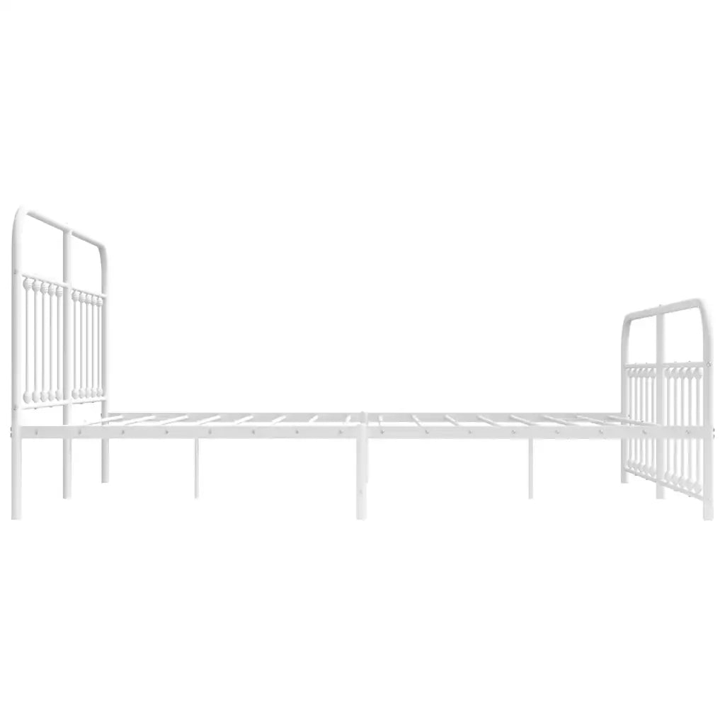 Giroletto con Testiera e Pediera-Struttura Letto Metallo Bianco 183x213 cm 406263