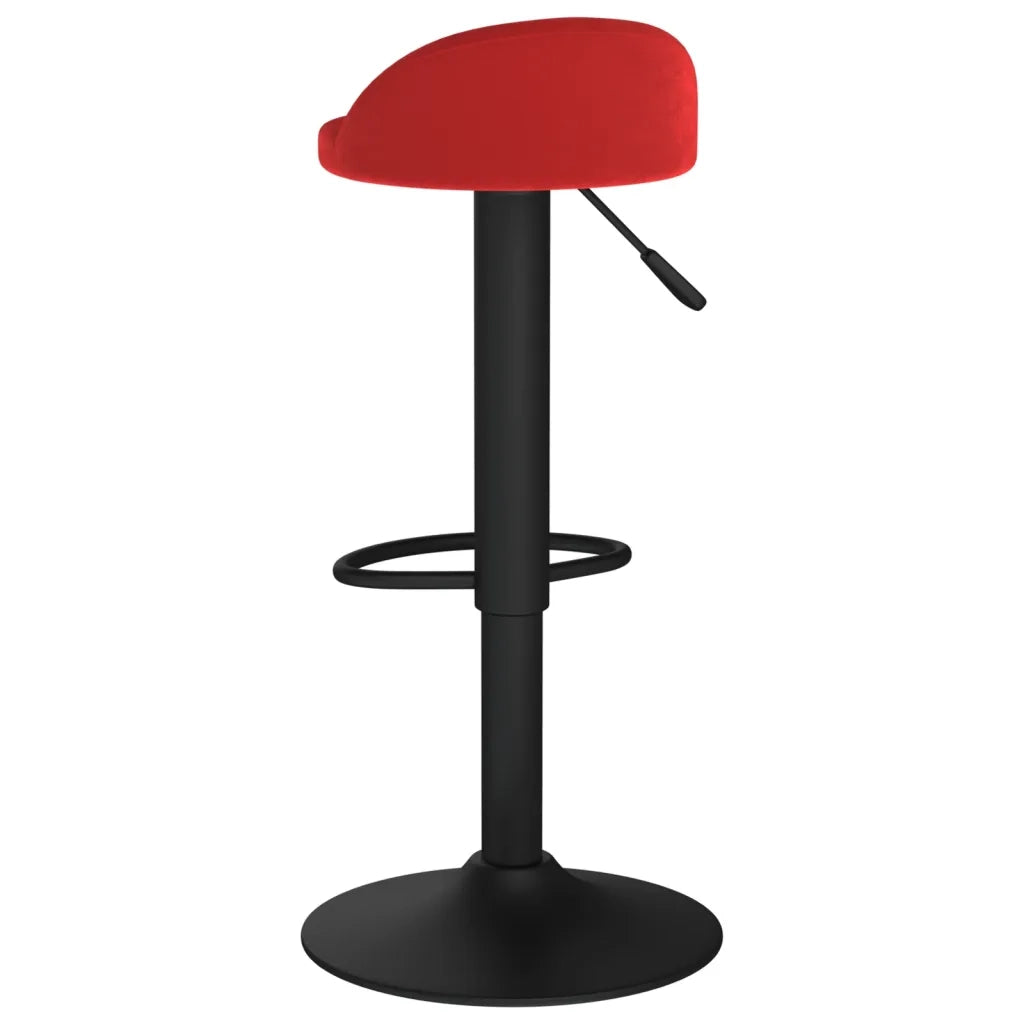 vidaXL Sgabello da Bar Rosso Vino in Velluto