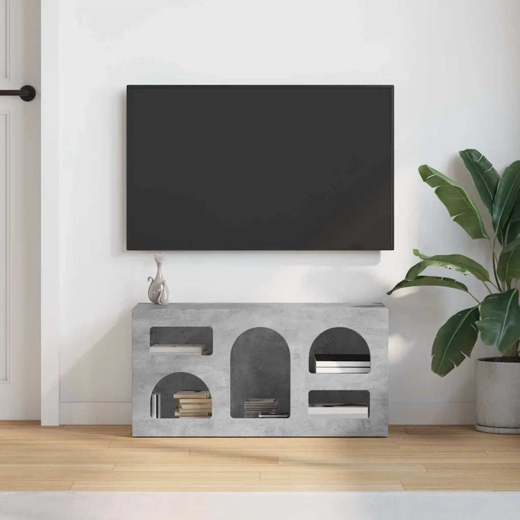 Mobile TV Grigio cemento 80 x 35 x 40 cm Legno multistrato