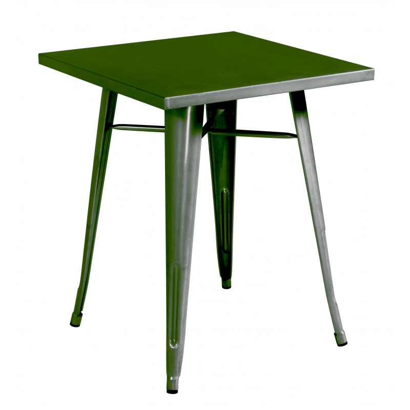 Set Di 2 Tavoli Lamiera 60X60 Verde Militare Moia