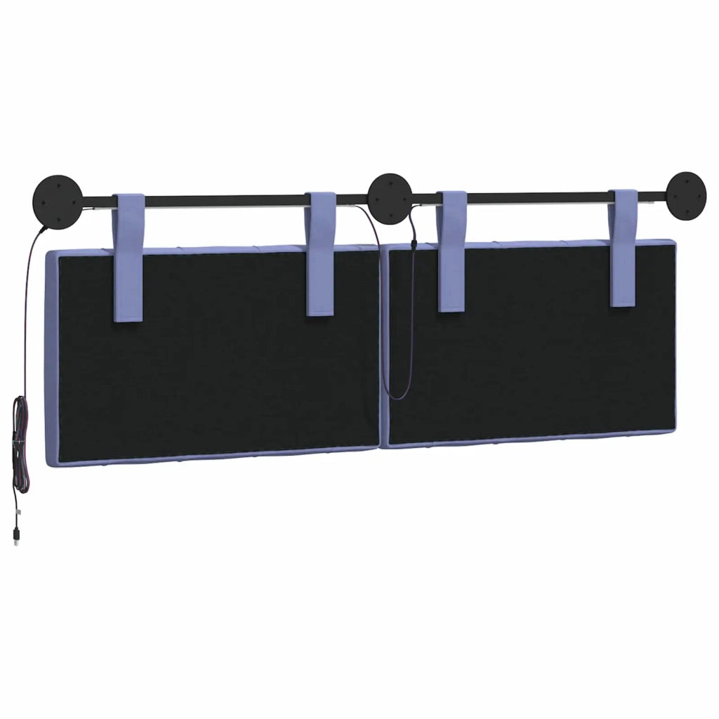 Testiera sospesa Con luce LED Blu jeans Tessuto